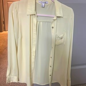Chiffon blouse , yellow, perfect for spring